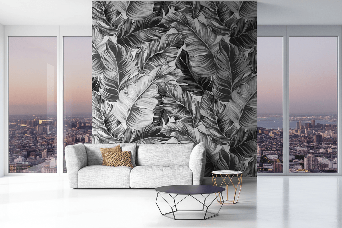 Black Beauty Leaves Wallpaper Mural