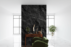 Black Grooved Stone Wallpaper Mural
