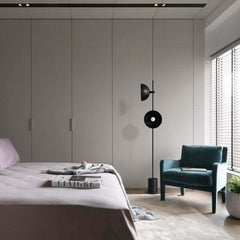 Black Heavy Standing Floor Lamp – Durable Elegant Statement Light