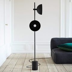 Black Heavy Standing Floor Lamp – Durable Elegant Statement Light