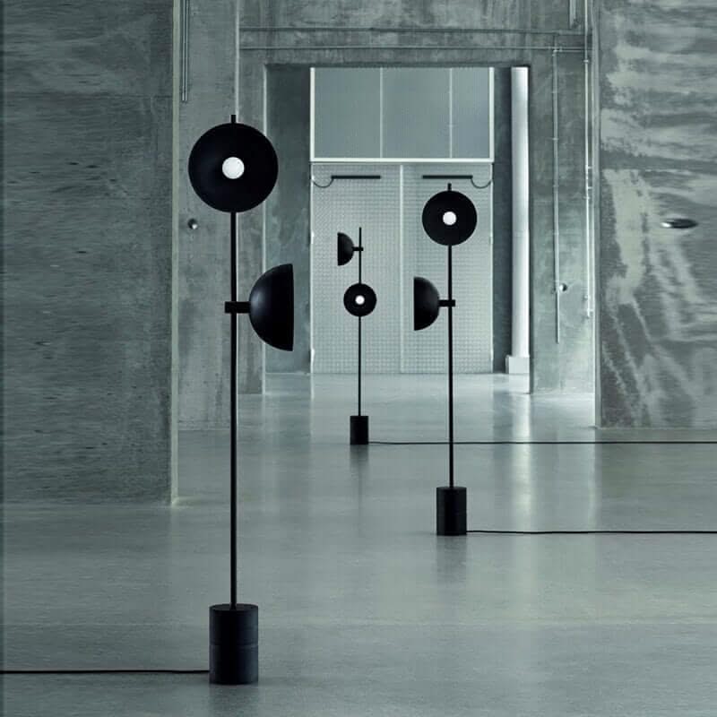 Black Heavy Standing Floor Lamp – Durable Elegant Statement Light
