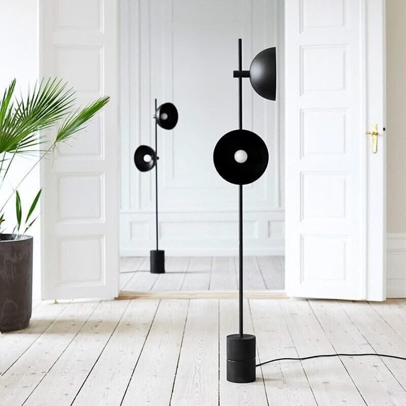 Black Heavy Standing Floor Lamp – Durable Elegant Statement Light