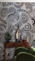 Black Mandala Boho Wallpaper Mural