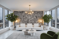Black Mandala Boho Wallpaper Mural