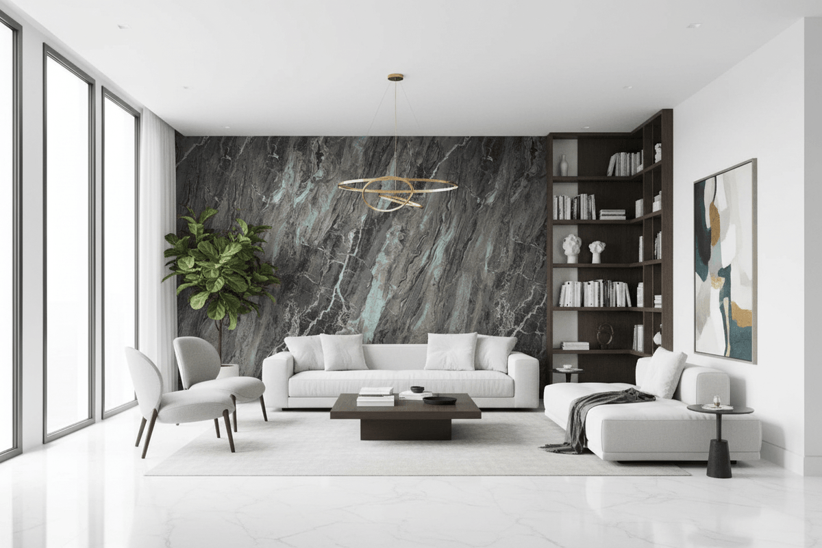 Black Marble Tone Effect Wallpaper Mural