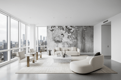 Black & White Flowers Rush Wallpaper Mural