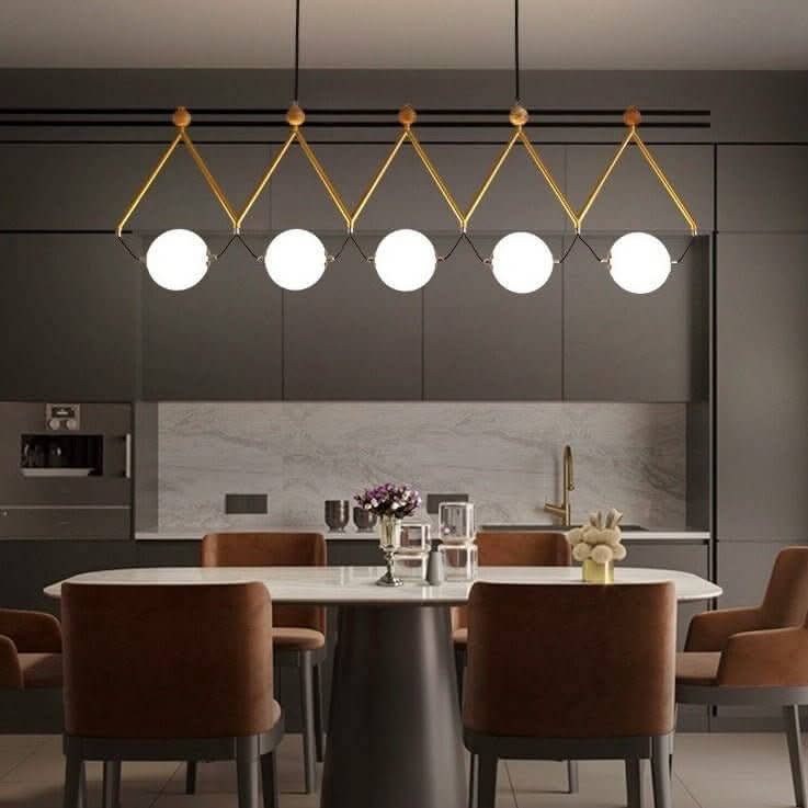 Black & Gold Globe LED Glass Balls Hanging Light for Kitchen Island
