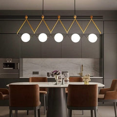 Black & Gold Globe LED Glass Balls Hanging Light for Kitchen Island