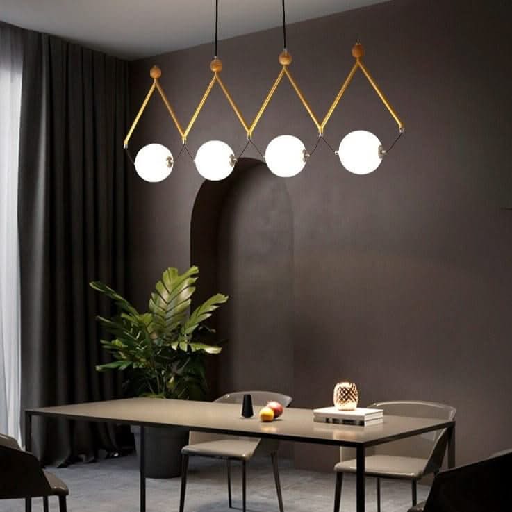 Black & Gold Globe LED Glass Balls Hanging Light for Kitchen Island