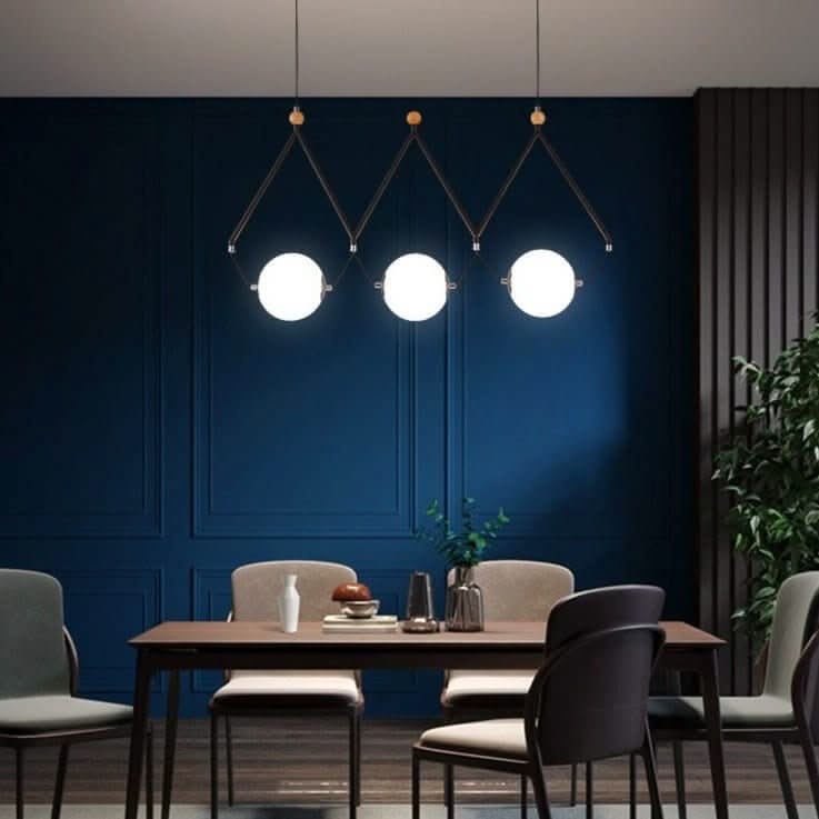 Black & Gold Globe LED Glass Balls Hanging Light for Kitchen Island