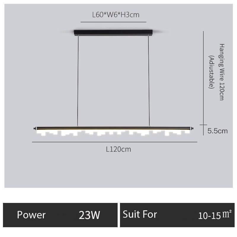 Blocks Linear LED Pendant Light for Kitchen Island – Black & Gold, Dimmable