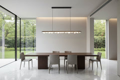 Blocks Linear LED Pendant Light for Kitchen Island – Black & Gold, Dimmable