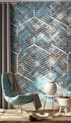 Blue Geometric Hexagon Wallpaper Mural