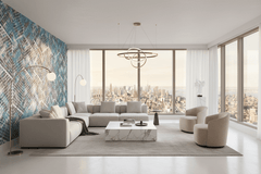 Blue Geometric Hexagon Wallpaper Mural