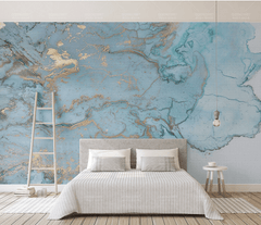 Blue & Gold Marble Wallpaper Mural