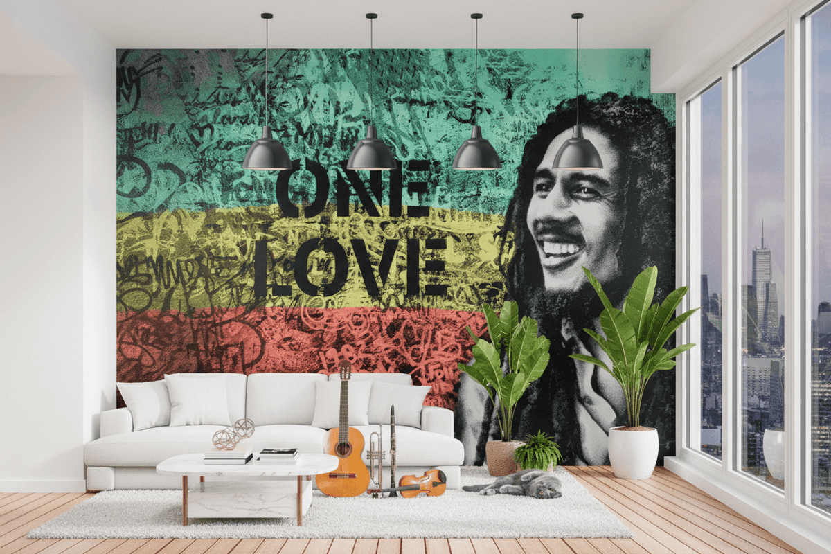 Bob Marley One love Wallpaper Mural – Home Wall Decor