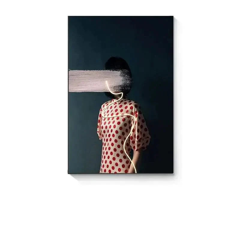 Bohemian Girl LED Wall Art Lamp – Modern Porch Decorative Light