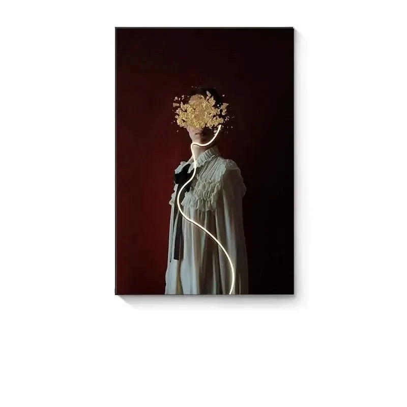 Bohemian Girl LED Wall Art Lamp – Modern Porch Decorative Light