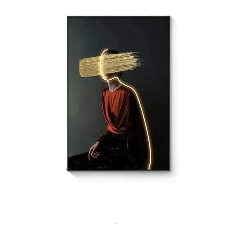 Bohemian Girl LED Wall Art Lamp – Modern Porch Decorative Light