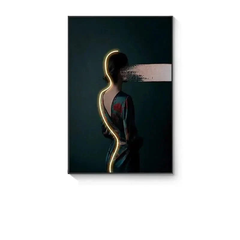 Bohemian Girl LED Wall Art Lamp – Modern Porch Decorative Light