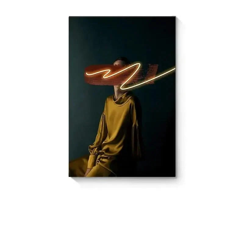 Bohemian Girl LED Wall Art Lamp – Modern Porch Decorative Light