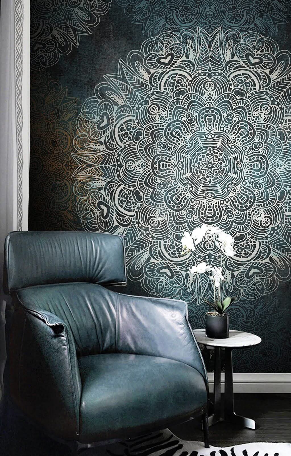 Bohemian Mandala Shadow Wallpaper Mural