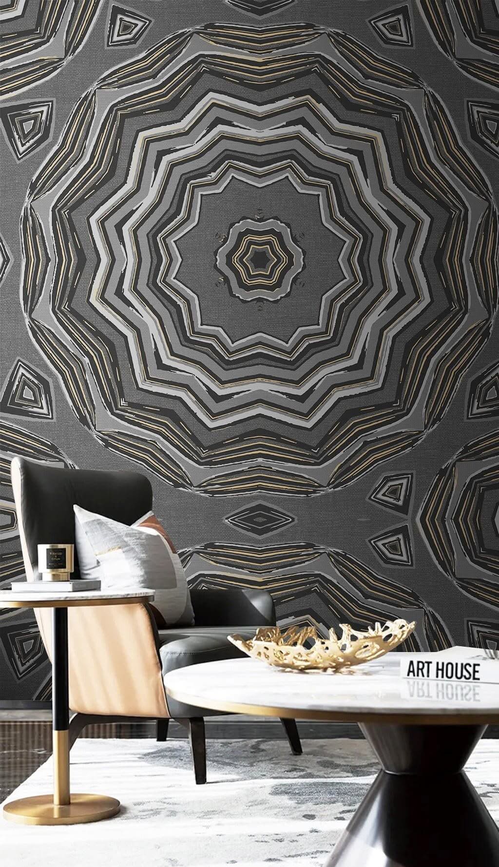 Bohemian Mandala Symbol Wallpaper Mural