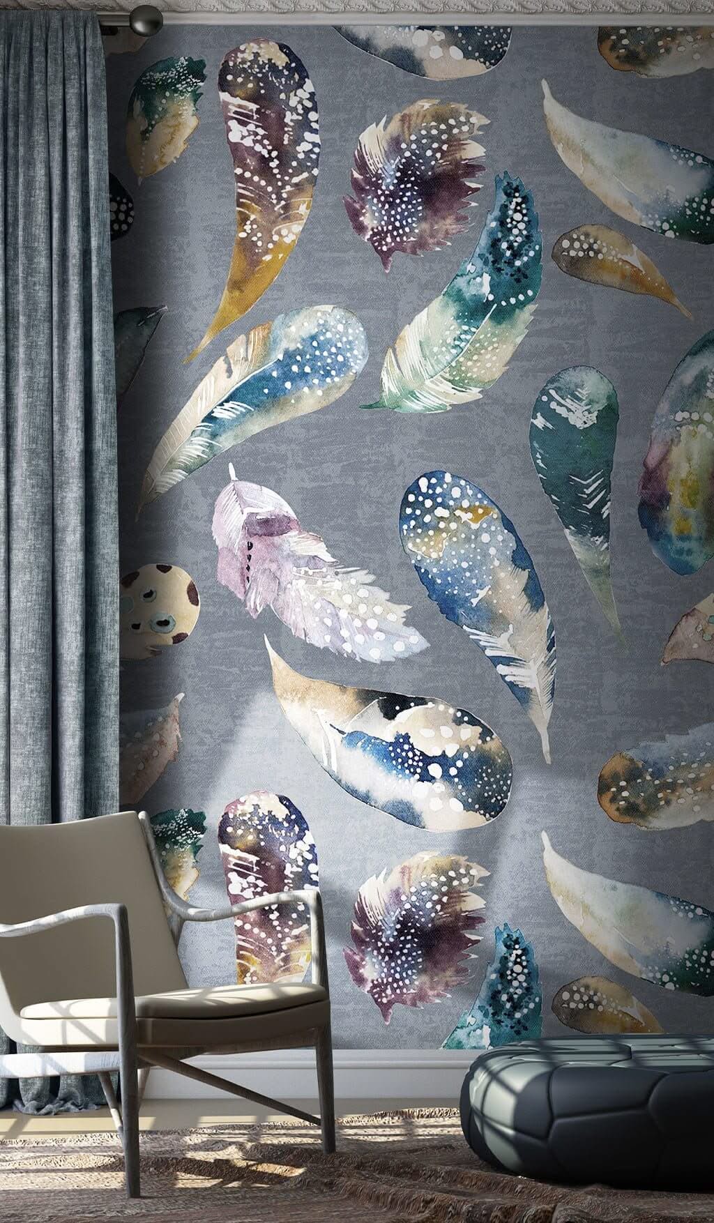 Boho Feathers Wallpaper Mural