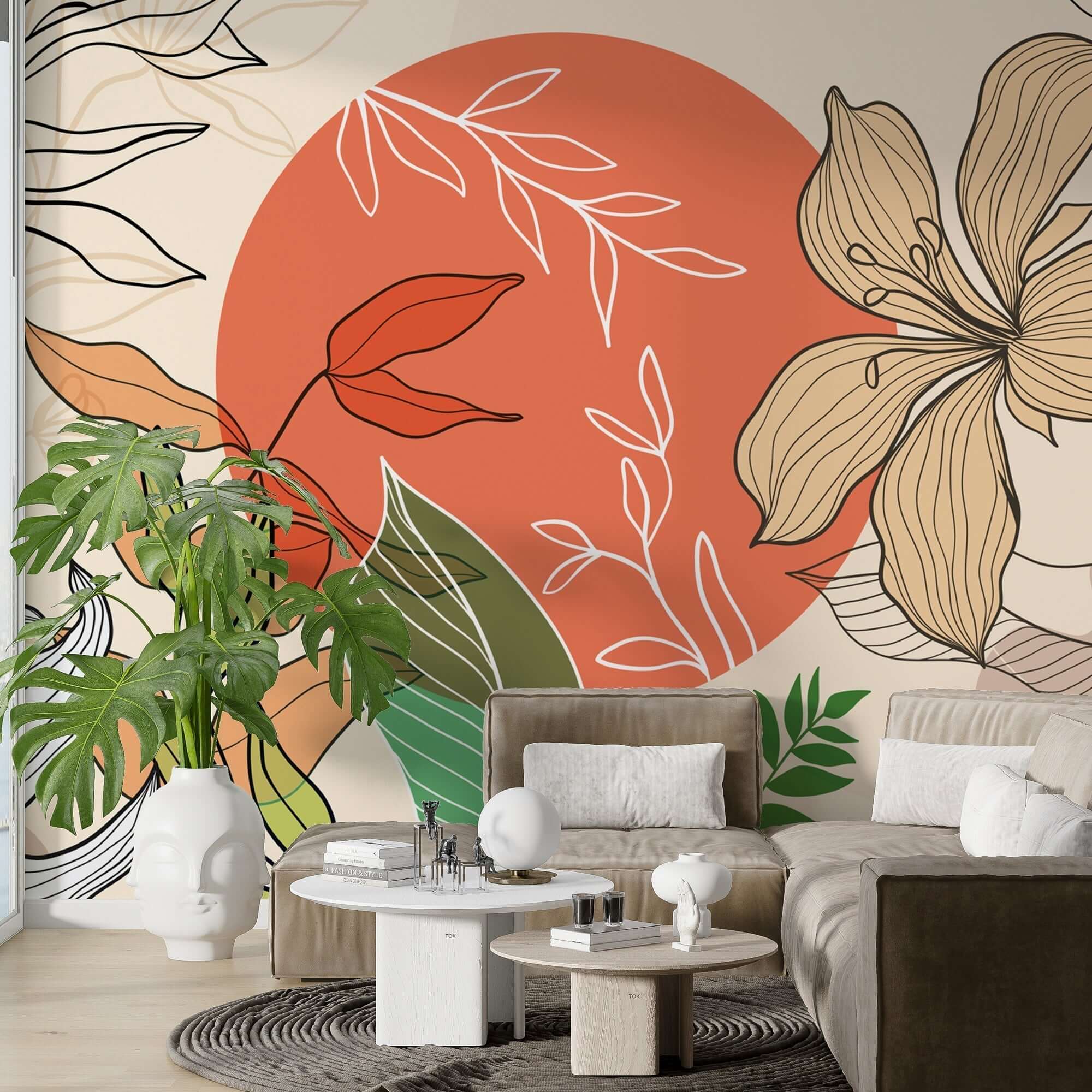 Boho Flowers Wallpaper Mural - Stunning Décor Piece