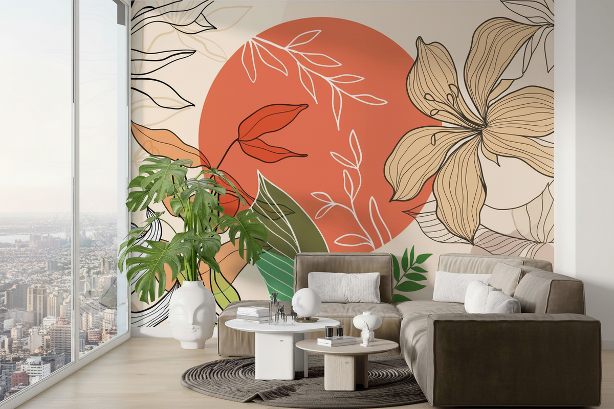 Boho Flowers Wallpaper Mural - Stunning Décor Piece