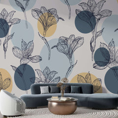 Boho Flowers Wallpaper Mural - Vibrant & Stylish Décor