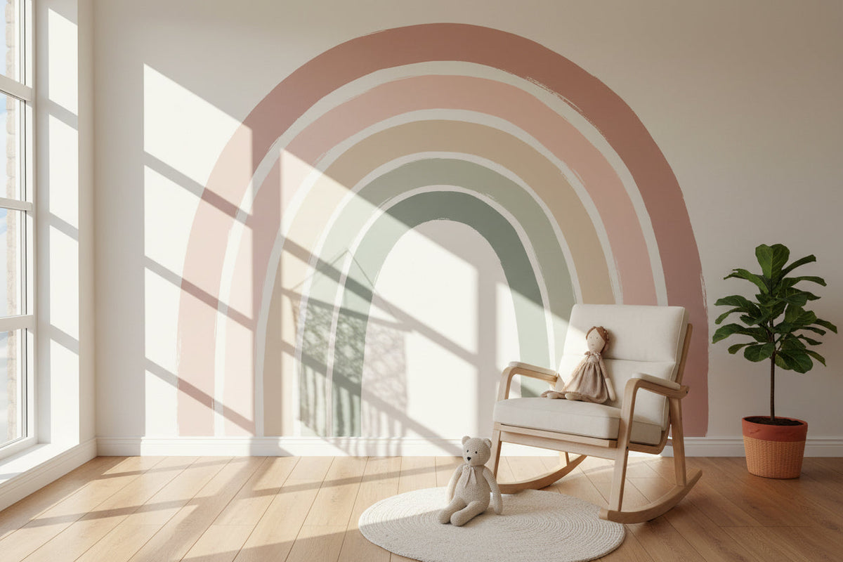 Boho Rainbow Wallpaper Mural: Transform Your Space