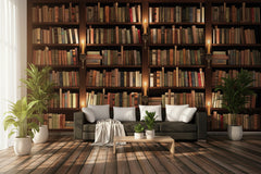 Bookshelf Library Wallpaper Mural