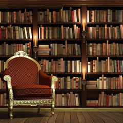 Bookshelf Library Wallpaper Mural