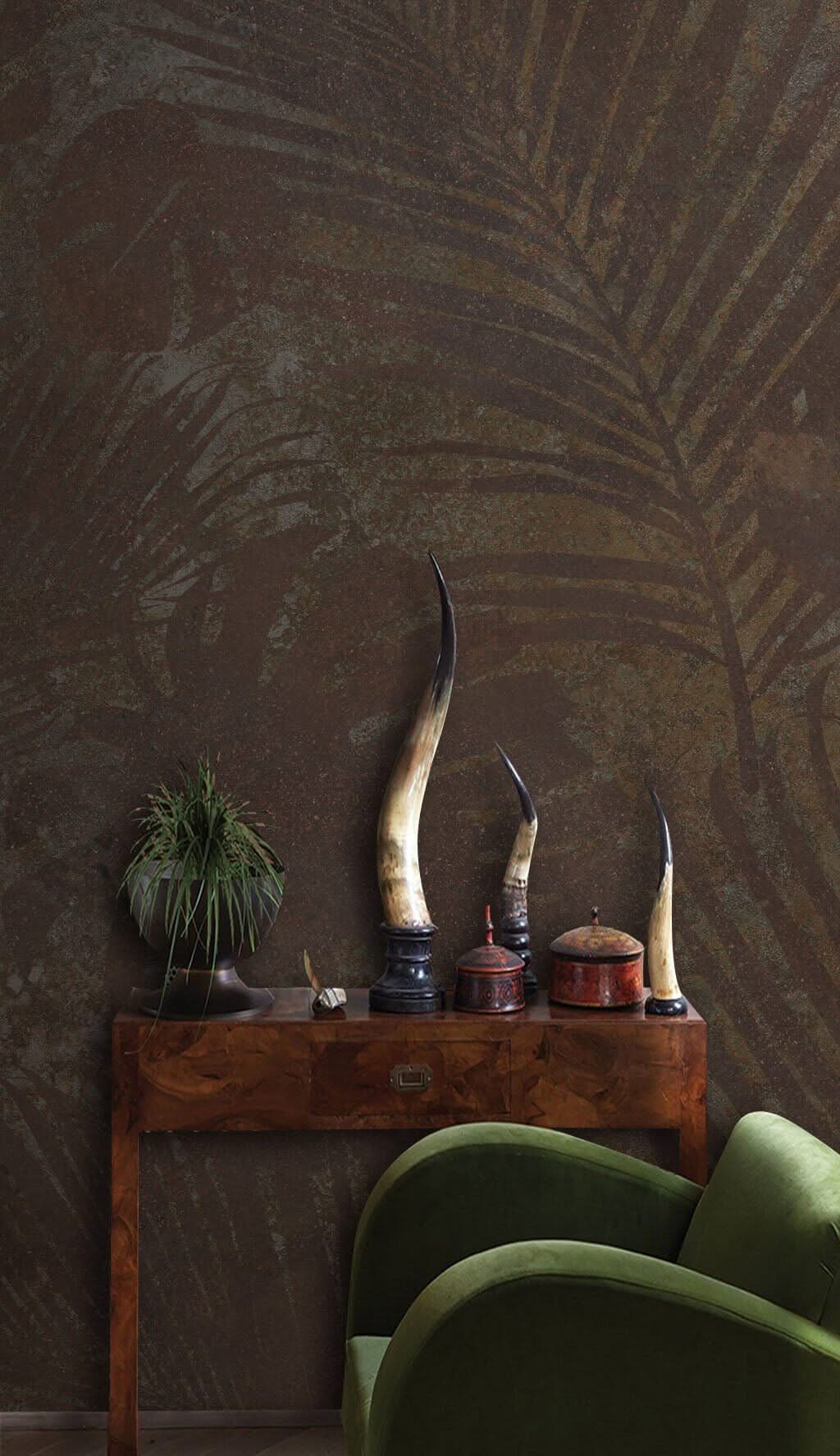 Brown Leaves in Shadow Wallpaper Mural