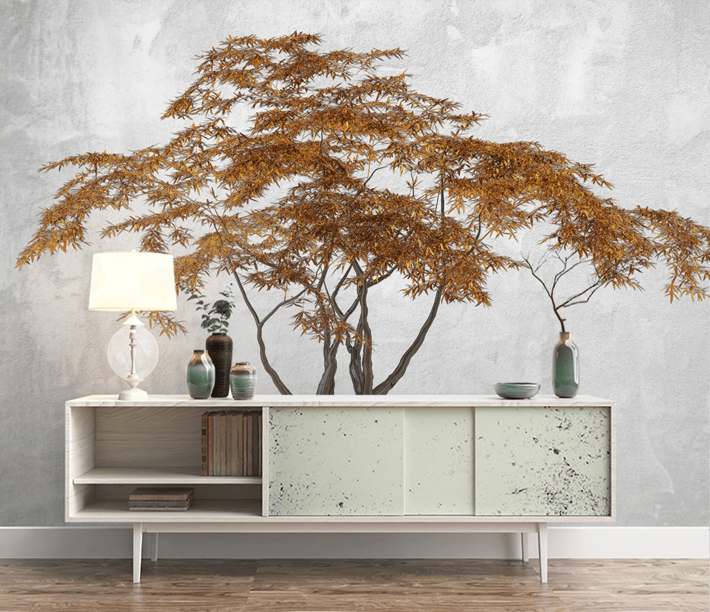 Brown 3D Tree Wallpaper Mural