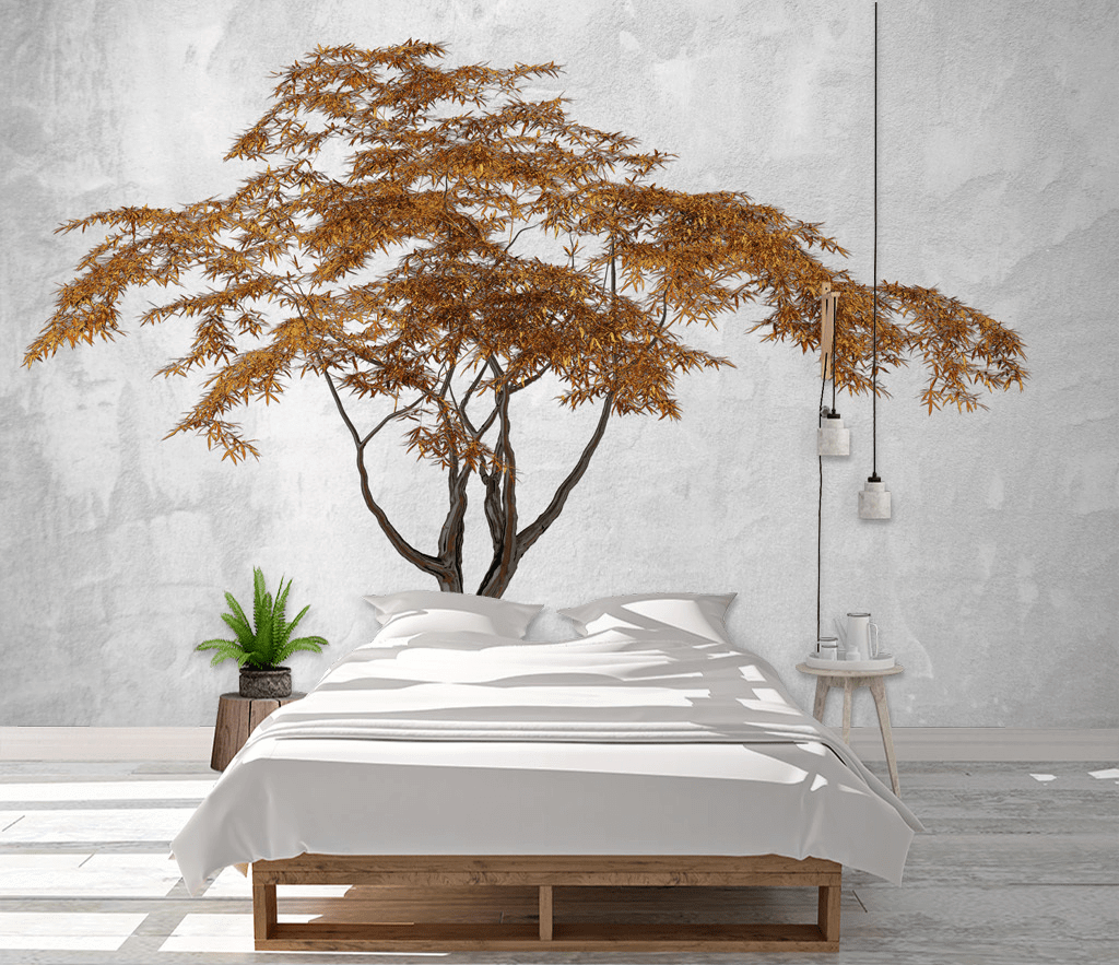 Brown 3D Tree Wallpaper Mural