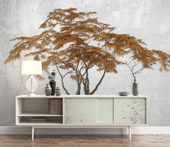Brown 3D Tree Wallpaper Mural
