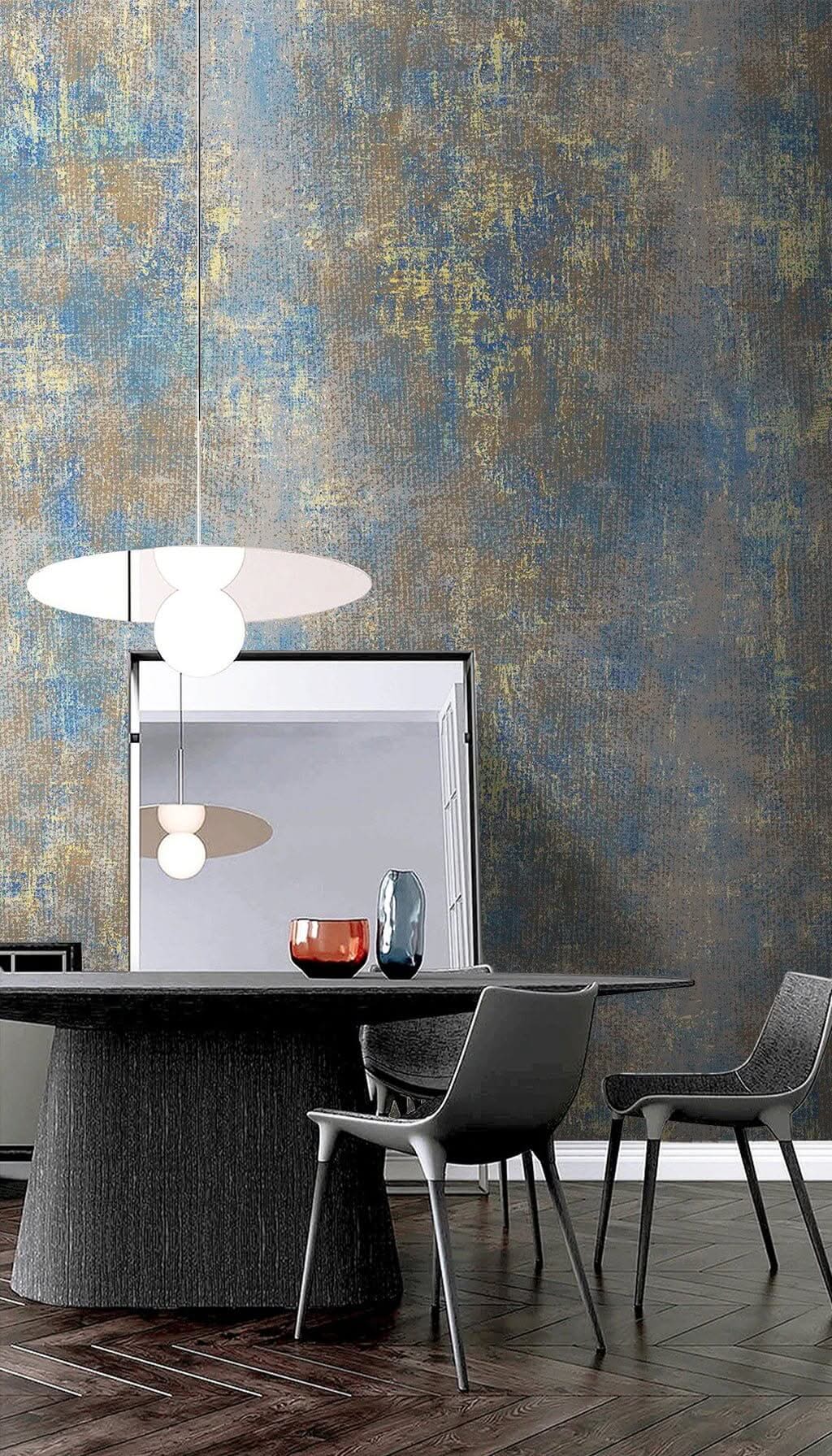 Brushed Blues Abstract Wallpaper Mural