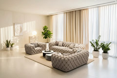 Buckle Chesterfield Sofa Set – Classic Tufted Design