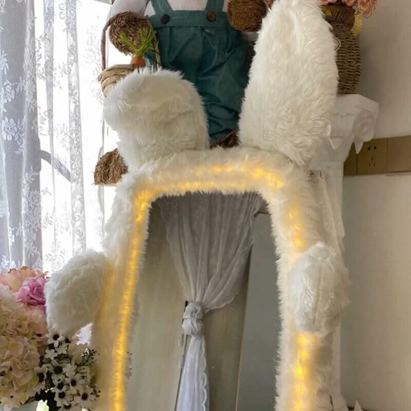 Bunny Rabbit LED Mirror – Full-Length, Framed, Bedroom & Balcony Decor