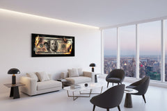 Burning 100 Dollar Bill Canvas Wall Art