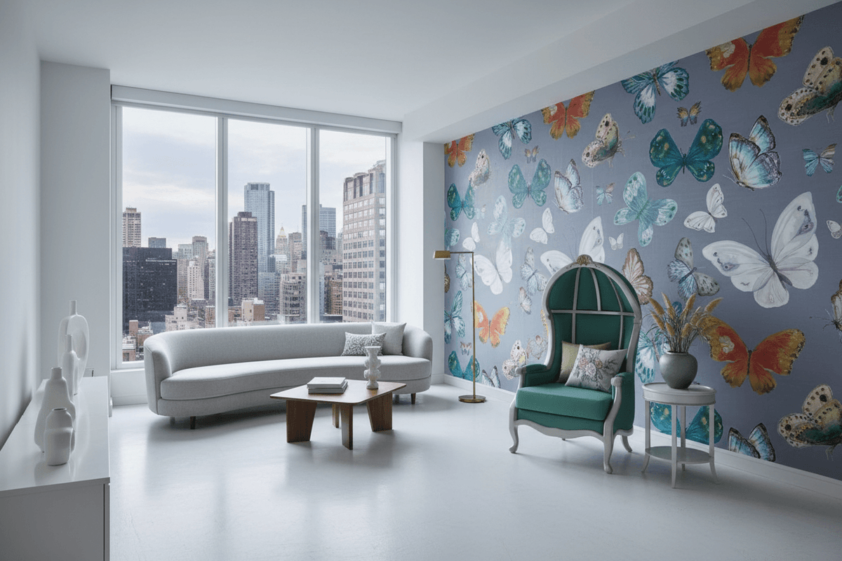 Butterfly Garden Bliss Wallpaper Mural