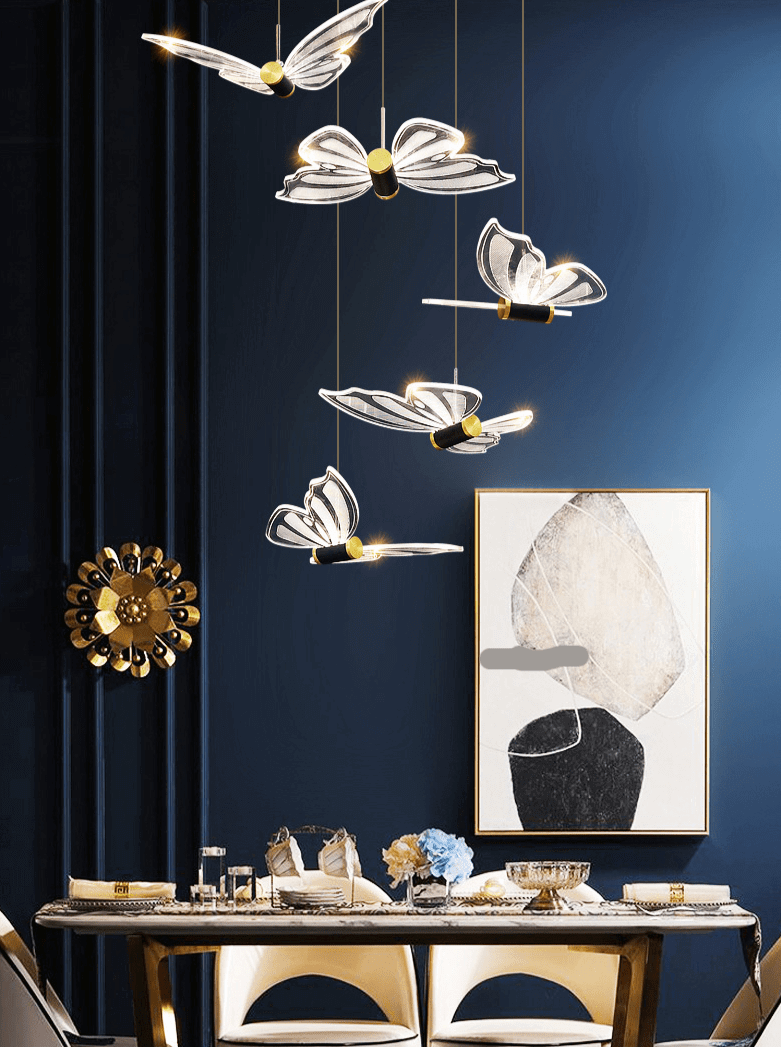 Butterfly Staircase Chandelier – Artistic LED Pendant, 3 to 35 Lights, Dimmable Option