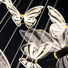 Butterfly Staircase Chandelier – Artistic LED Pendant, 3 to 35 Lights, Dimmable Option