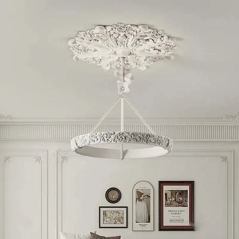 Calderone Resin Ring Ceiling Chandelier – Semi-Flush Mount Iron Resin, CCC & CE Certified, 1-Year Warranty