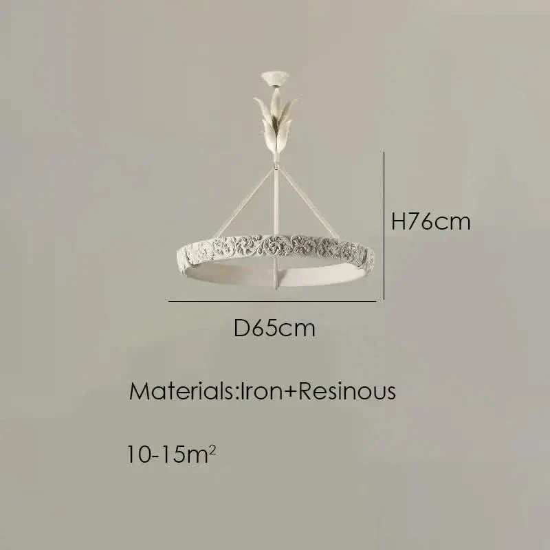 Calderone Resin Ring Ceiling Chandelier – Semi-Flush Mount Iron Resin, CCC & CE Certified, 1-Year Warranty