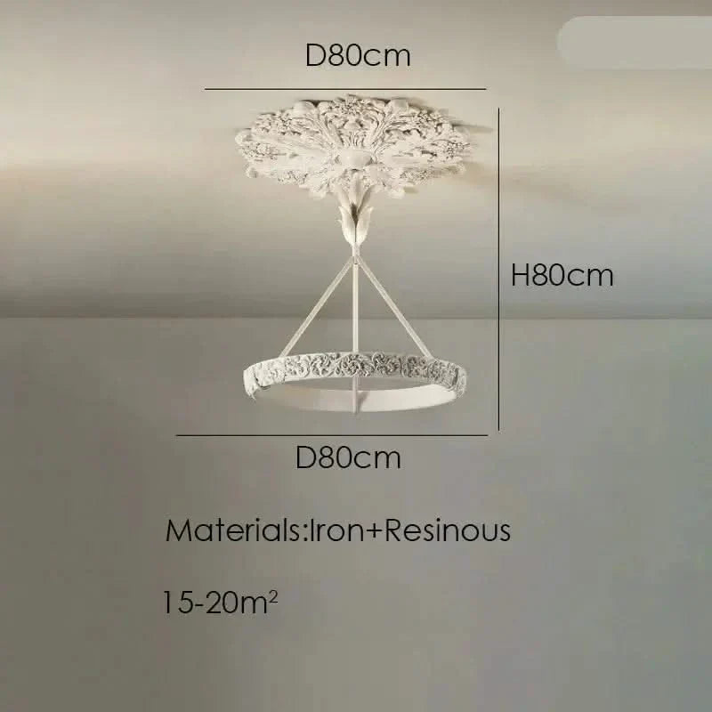 Calderone Resin Ring Ceiling Chandelier – Semi-Flush Mount Iron Resin, CCC & CE Certified, 1-Year Warranty