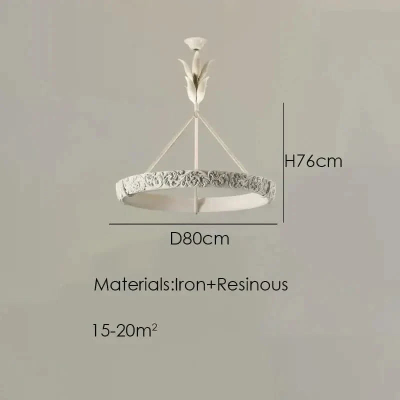 Calderone Resin Ring Ceiling Chandelier – Semi-Flush Mount Iron Resin, CCC & CE Certified, 1-Year Warranty