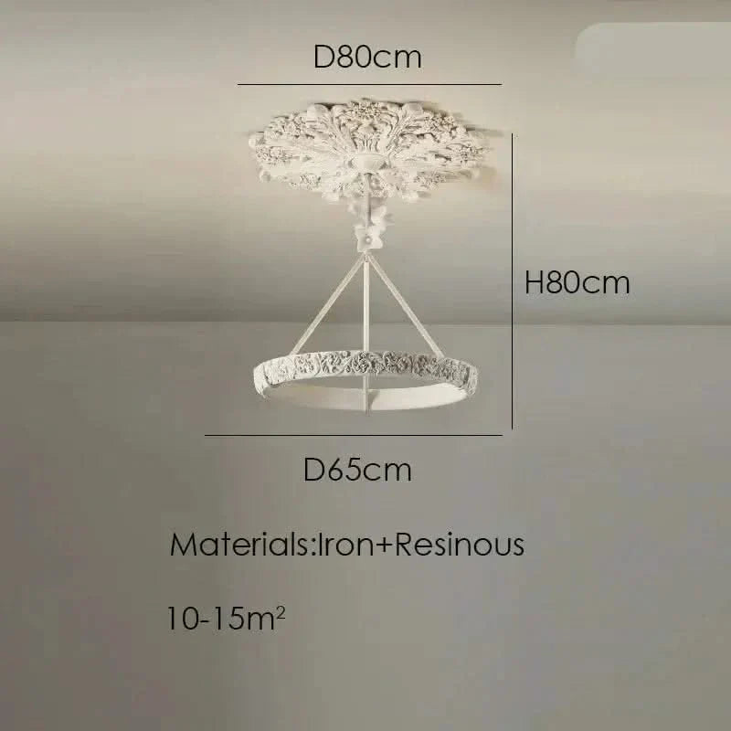 Calderone Resin Ring Ceiling Chandelier – Semi-Flush Mount Iron Resin, CCC & CE Certified, 1-Year Warranty